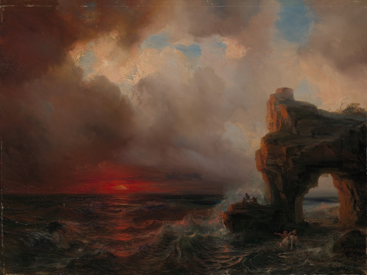 Stormweer bij ondergaande zon 1862