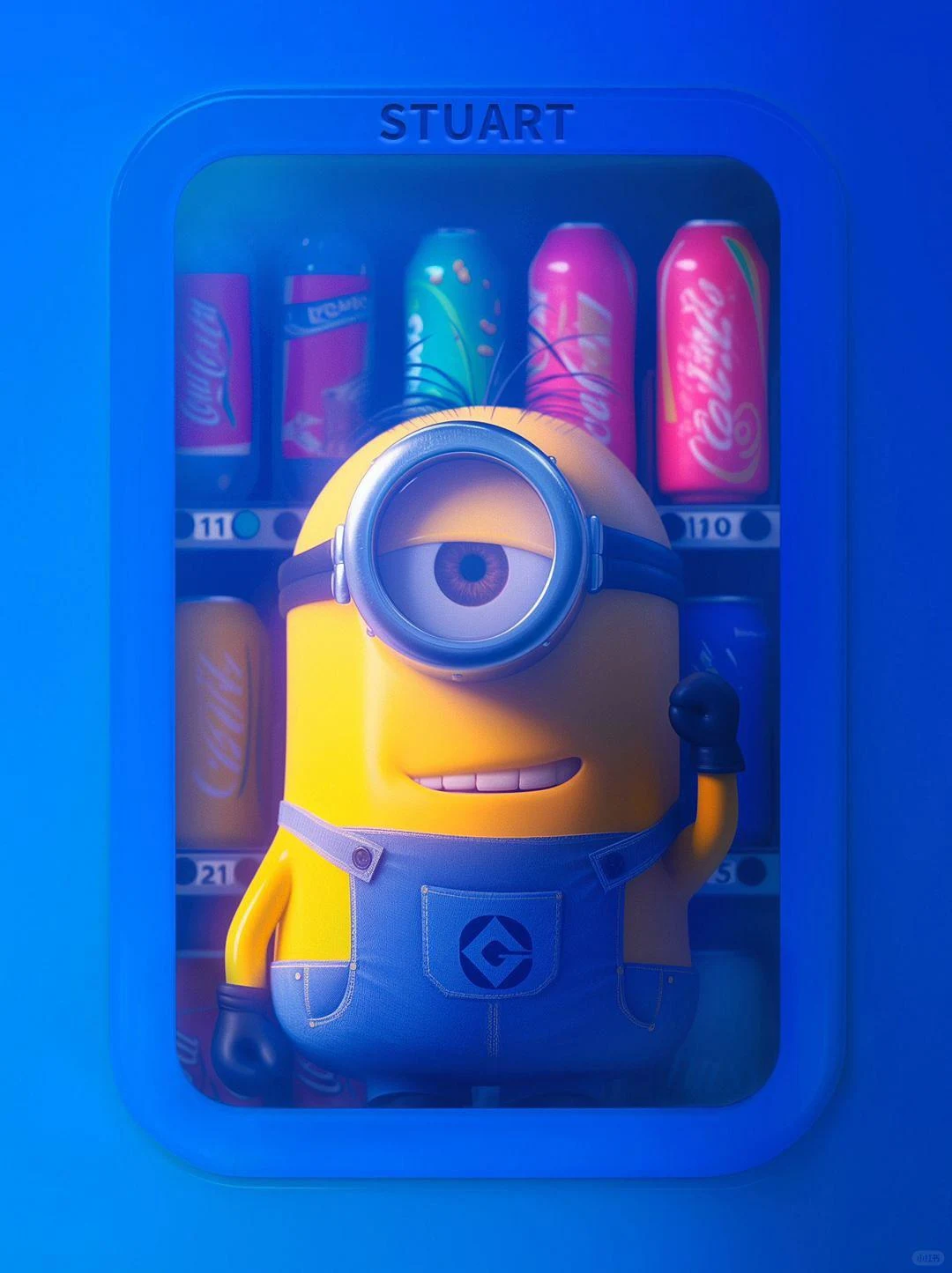 Stuart the Minion Vending Machine - 3D Digital Art iPhone Wallpaper (1080x1445)