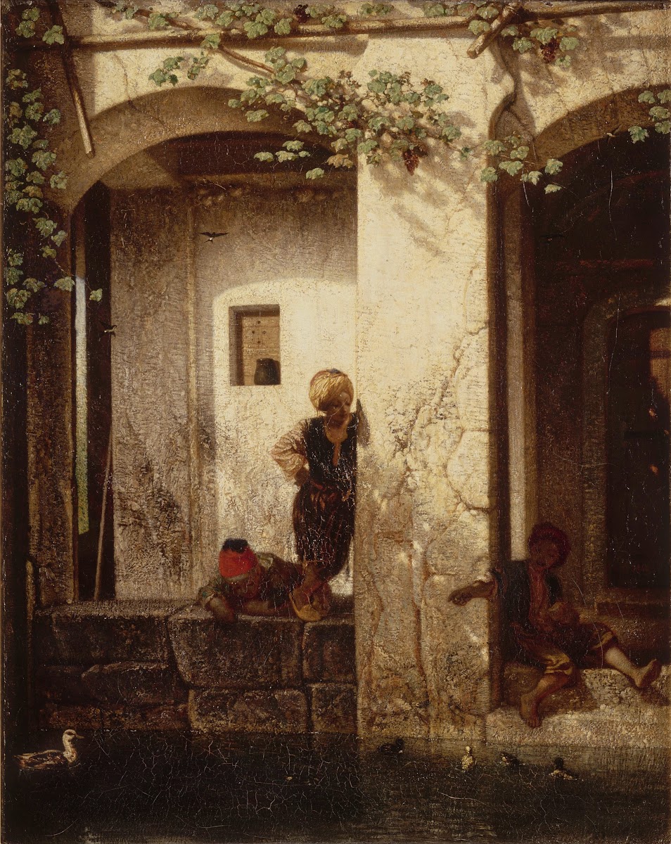 Enfants turcs auprès dune fontaine 1846