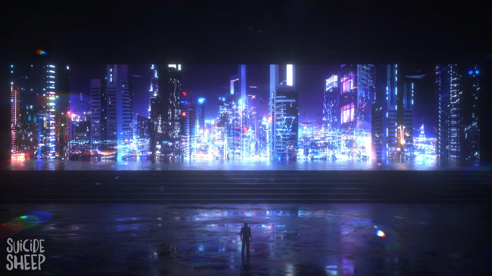 A Stunning Rutger Van De Steeg, Digital Art, City, Lights, Suicide Sheep 4K Desktop and Mobile Wallpaper Background (3840x2160)