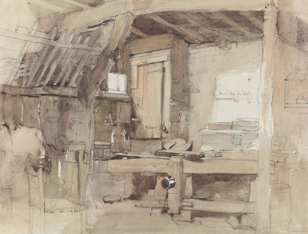 Hoek van de timmermanswerkplaats van huize Klingelbeek te Oosterbeek 1821   1872