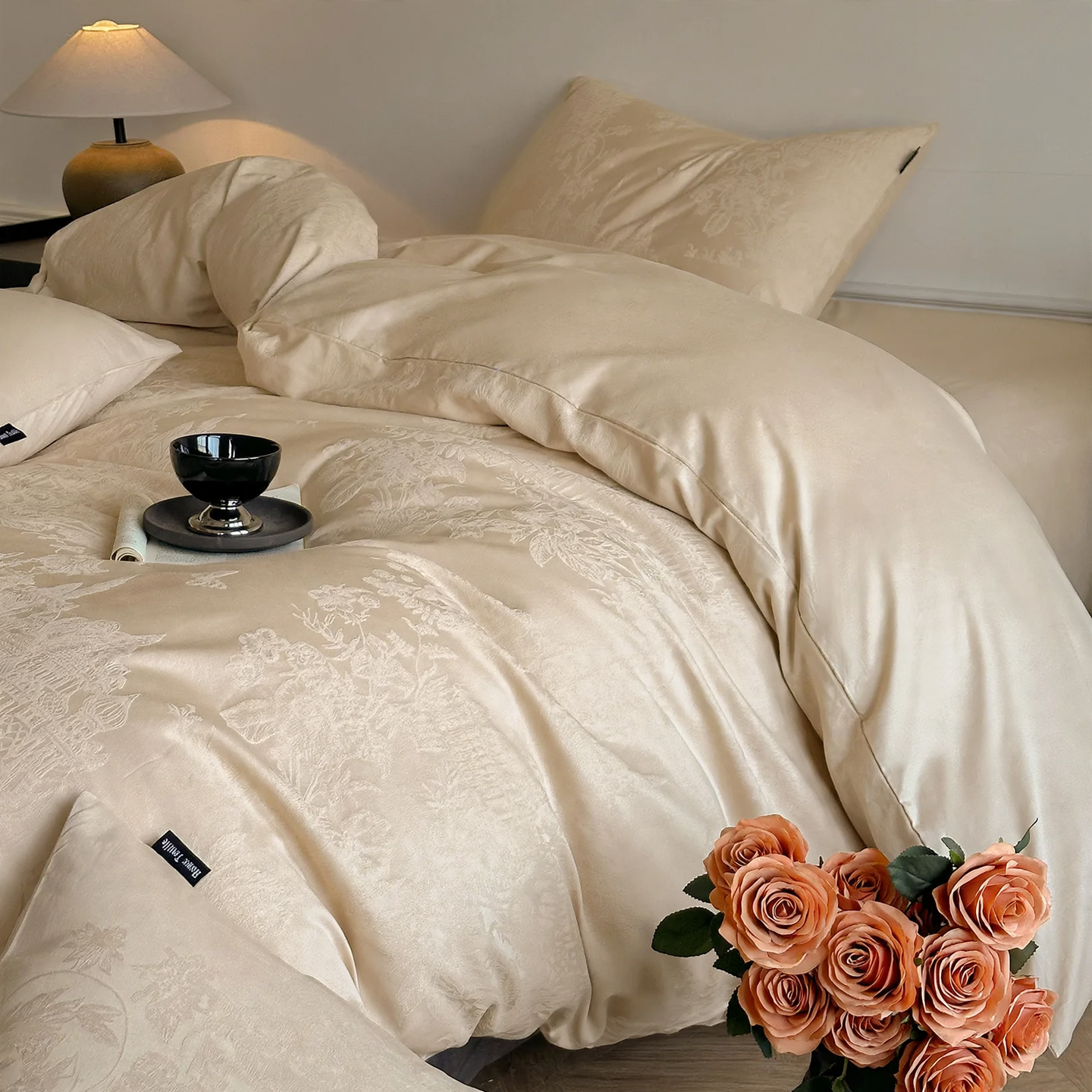 Cotton Bedding Set, Long Staple, Floral Pattern