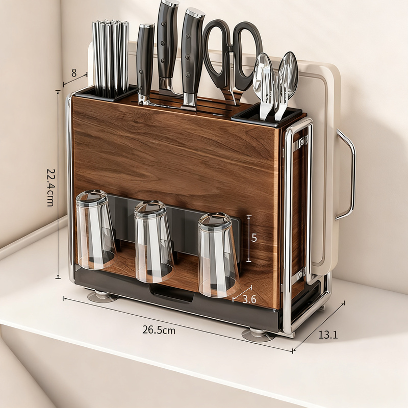 Multifunctional knife block rack with magnetic function