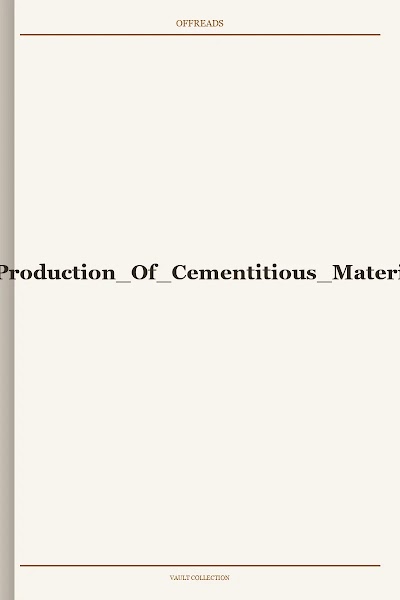Small-Scale Production Of Cementitious Materials 1980