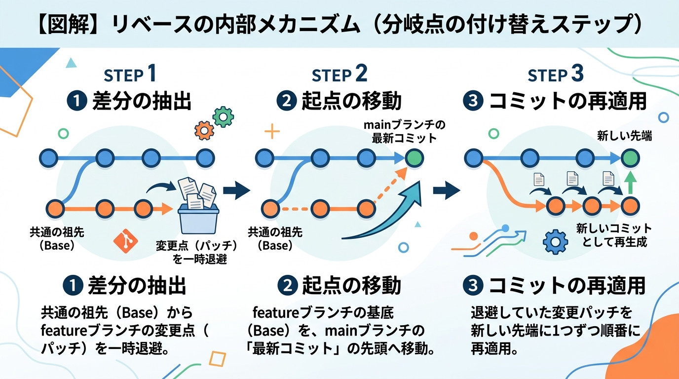 リベースの内部メカニズム