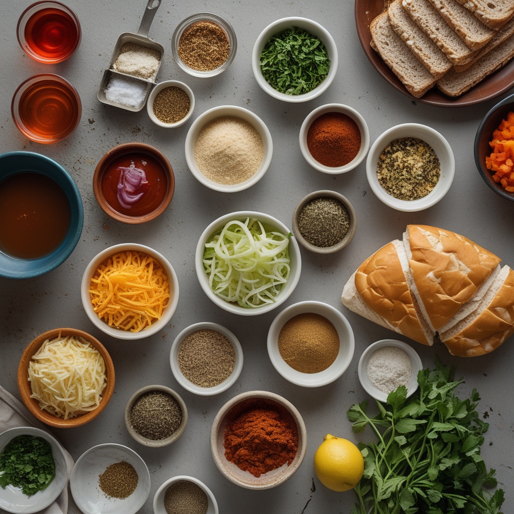 Ingredients for Mexican Chopped Cheese Sandwich Recipe - Easy Homemade Comfort Food