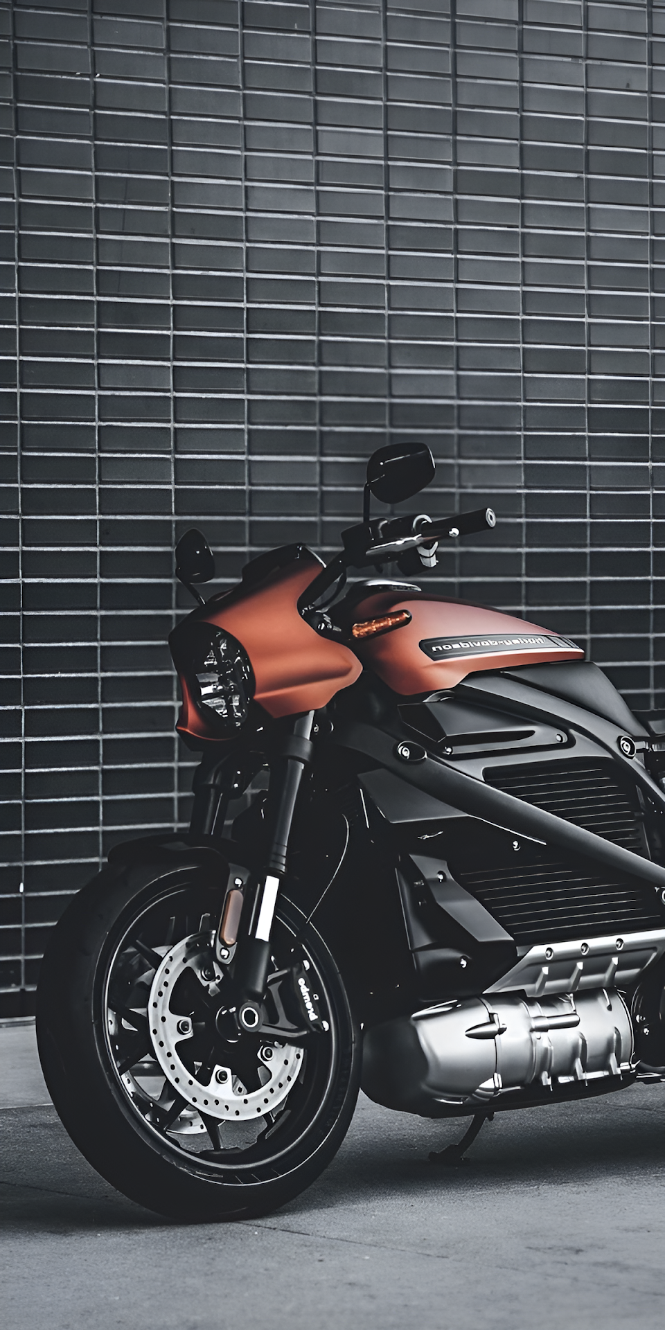 Copper Electric Motorcycle Urban Industrial Aesthetic - Free 4K mobile Wallpaper