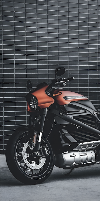 Copper Electric Motorcycle Urban Industrial Aesthetic - Free mobile Wallpaper