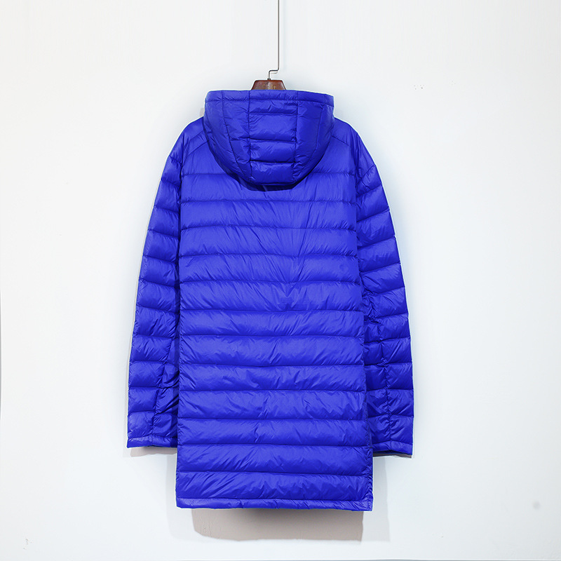 Men's Down Jacket, Mid-Length, Large Sizes, with Hood