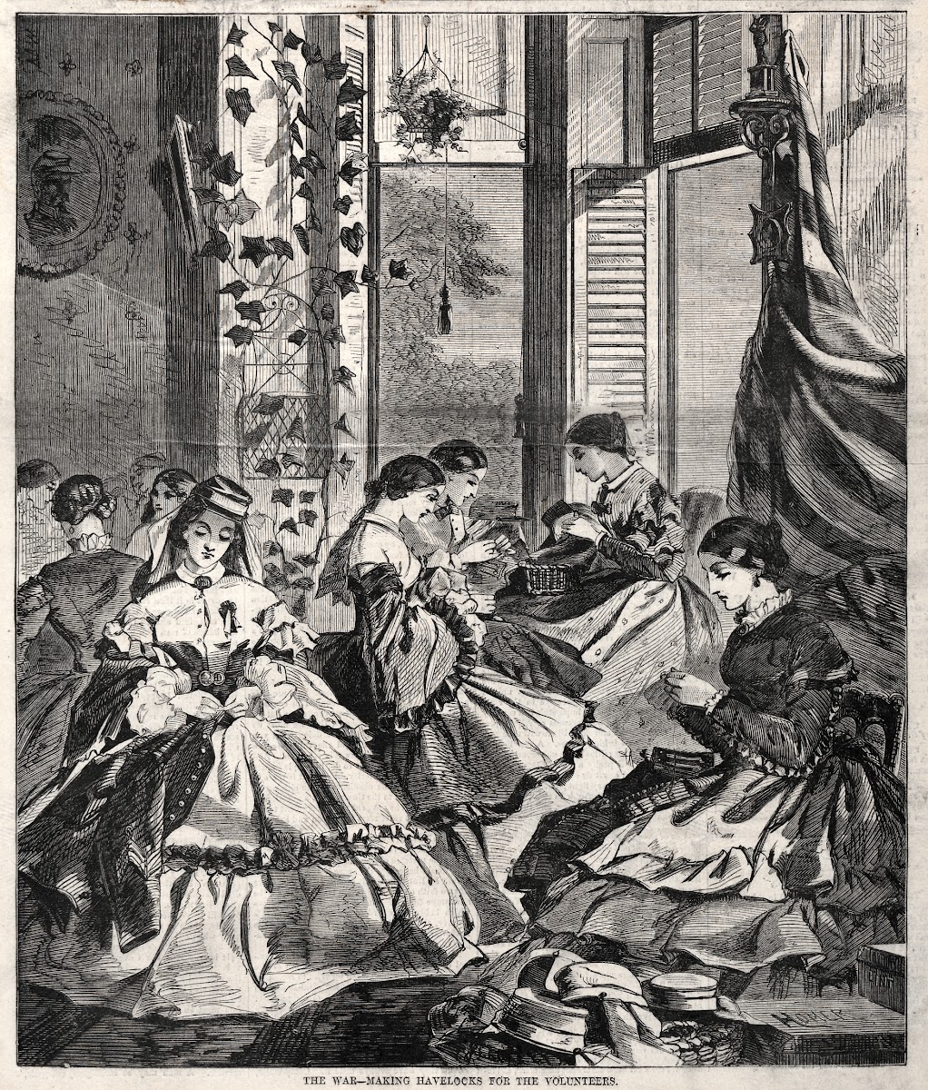 The War  Making Havelocks for the Volunteers 1861