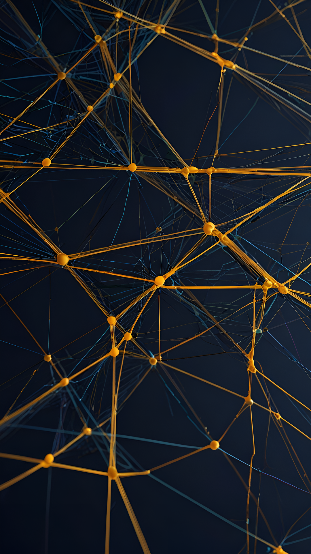 Interconnected Neural Network Structure Visualization - Free 4K mobile Wallpaper