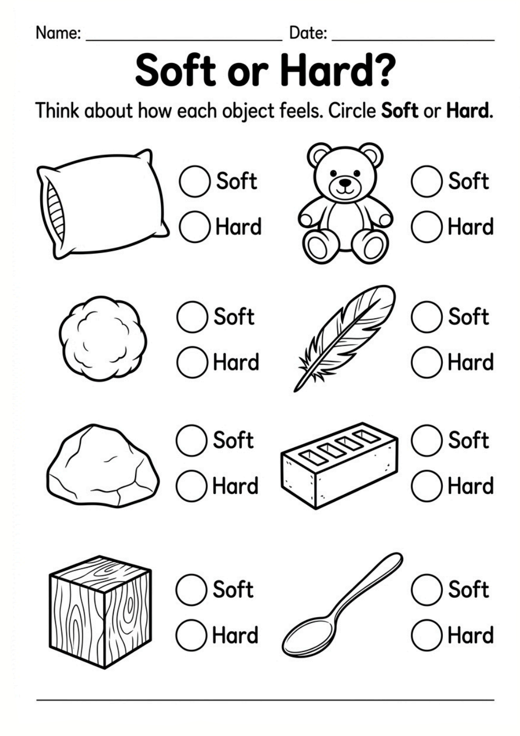 Soft or Hard? Worksheet