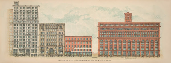 Broadway East Side Bowling Green to Hudson Bldg 1899