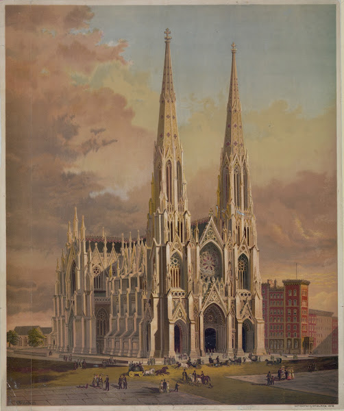 The new cathedral Fifth avenue New York 19th century