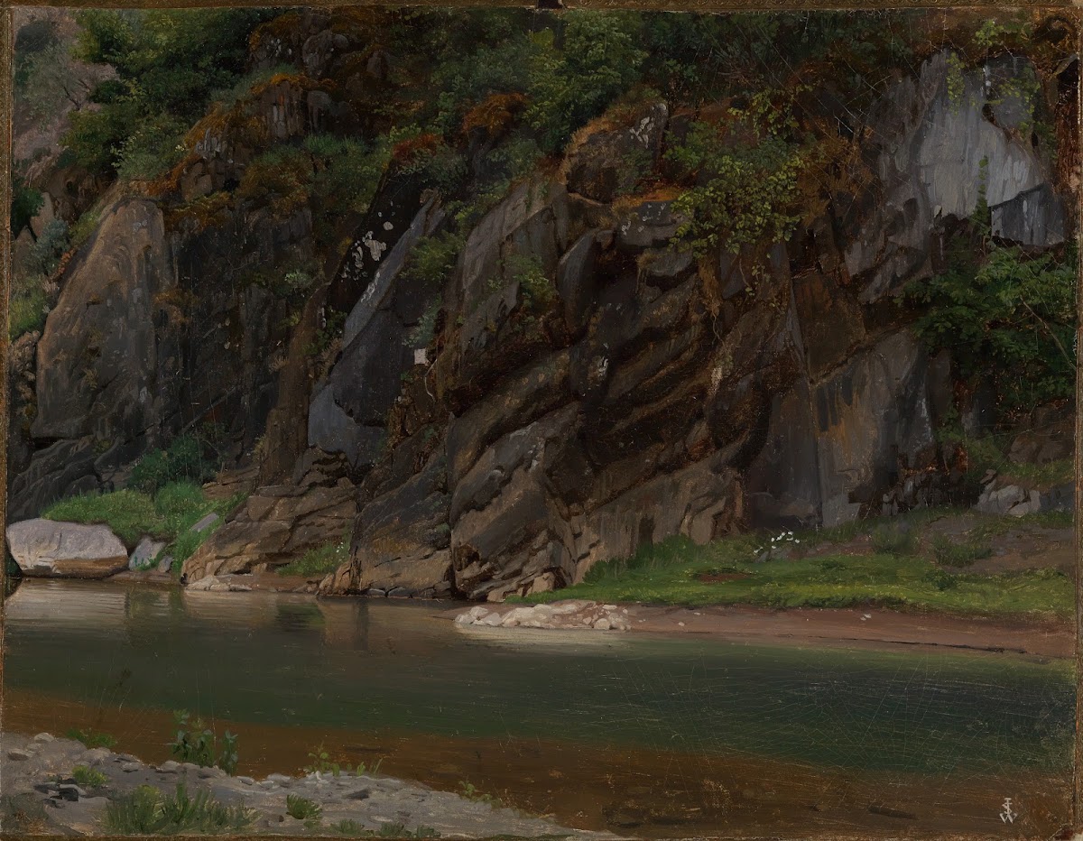 Fluss mit felsigem Ufer 1831