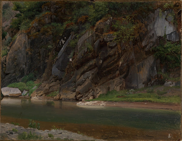 Fluss mit felsigem Ufer 1831