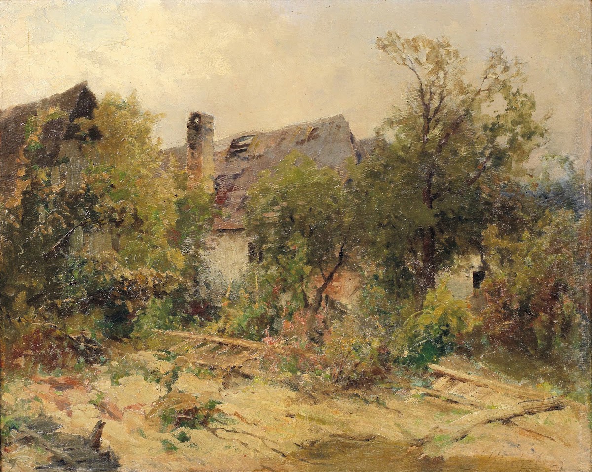 Landschaft mit Bauernhaus