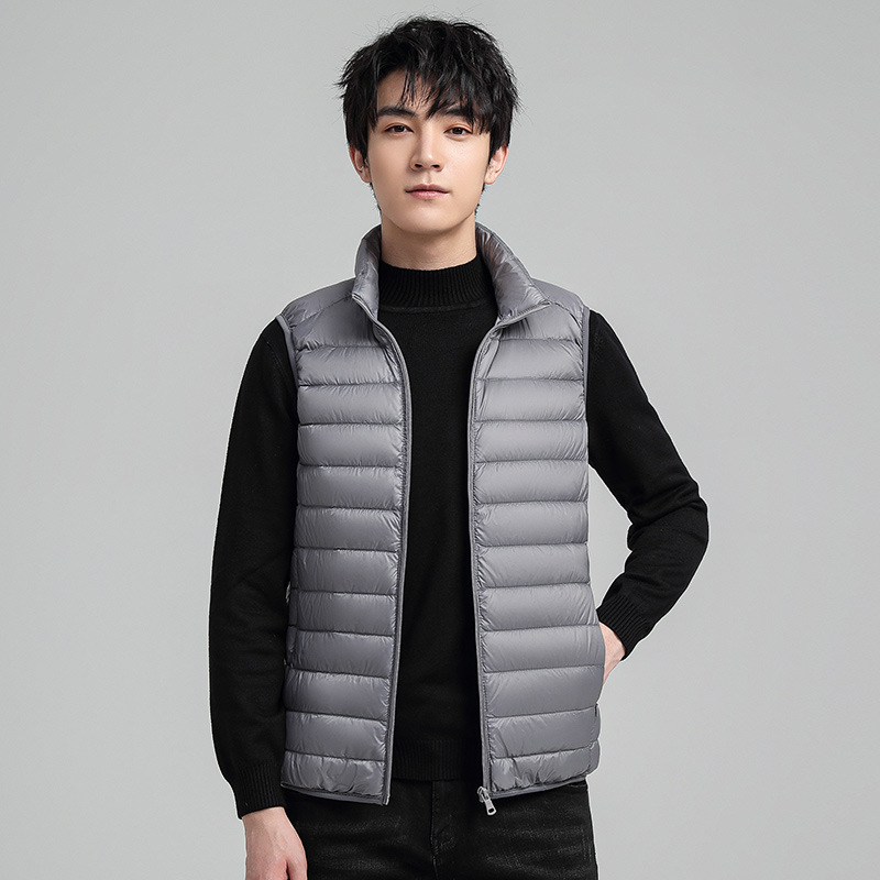 Men's down jacket, lightweight, short, with duck down