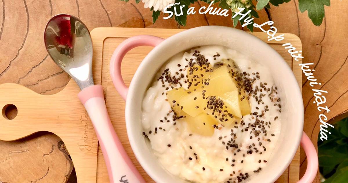 Sữa chua Hy Lạp mix kiwi hạt chia