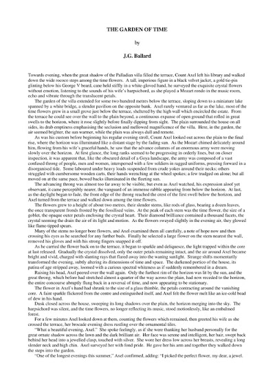 Ballard, J. G. the Garden of Time