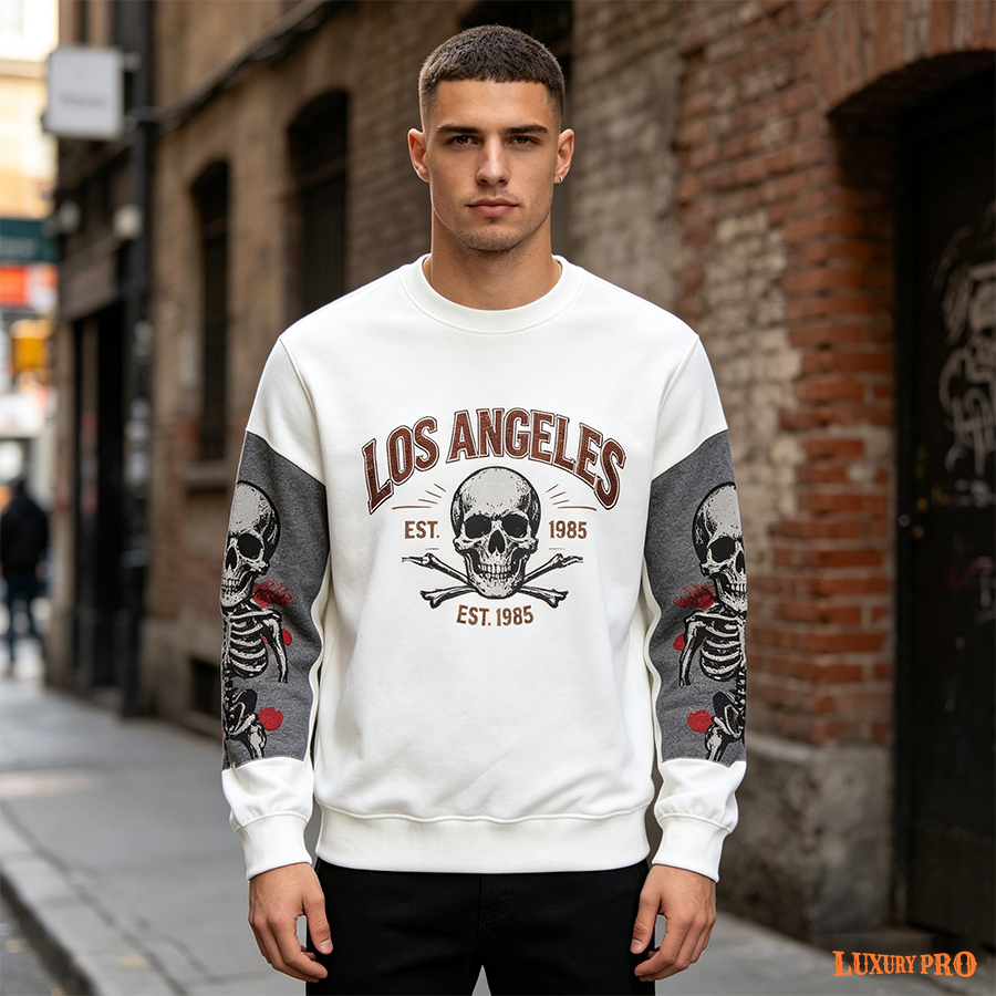 AOP Crew neck realistic line hockey cardigan