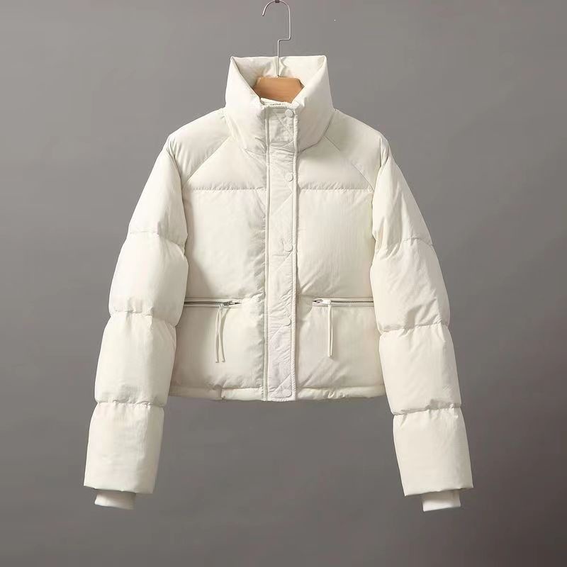 Kurze Damen-Steppjacke mit Stehkragen