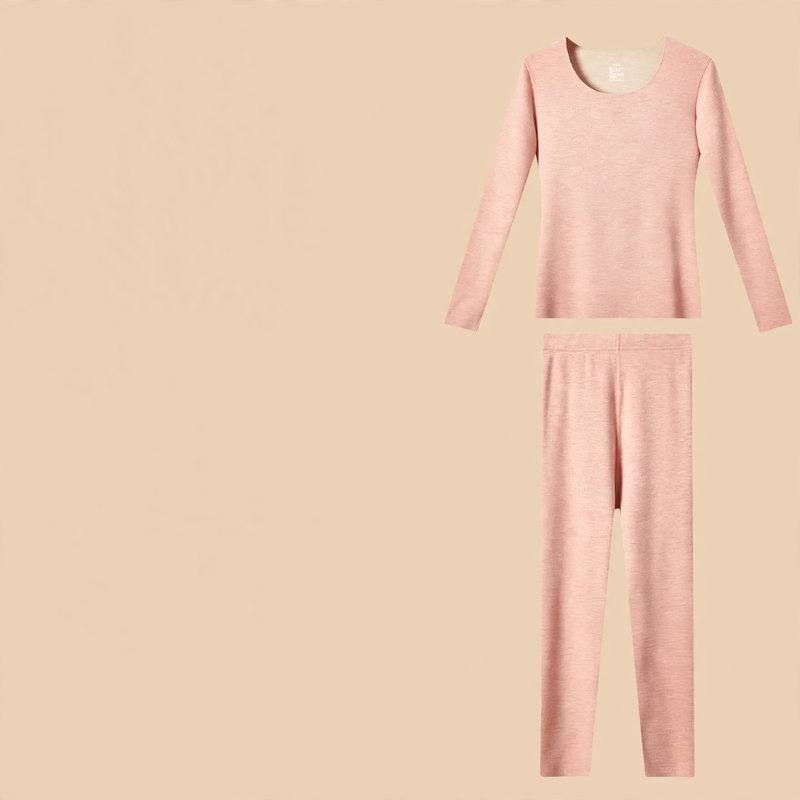 Women's Thermal Underwear Set, Lined, Crew Neck