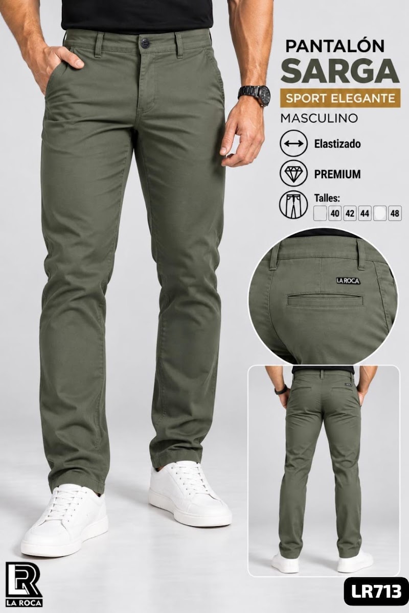 Pantalón sarga sport elegante elastizado · foto 2