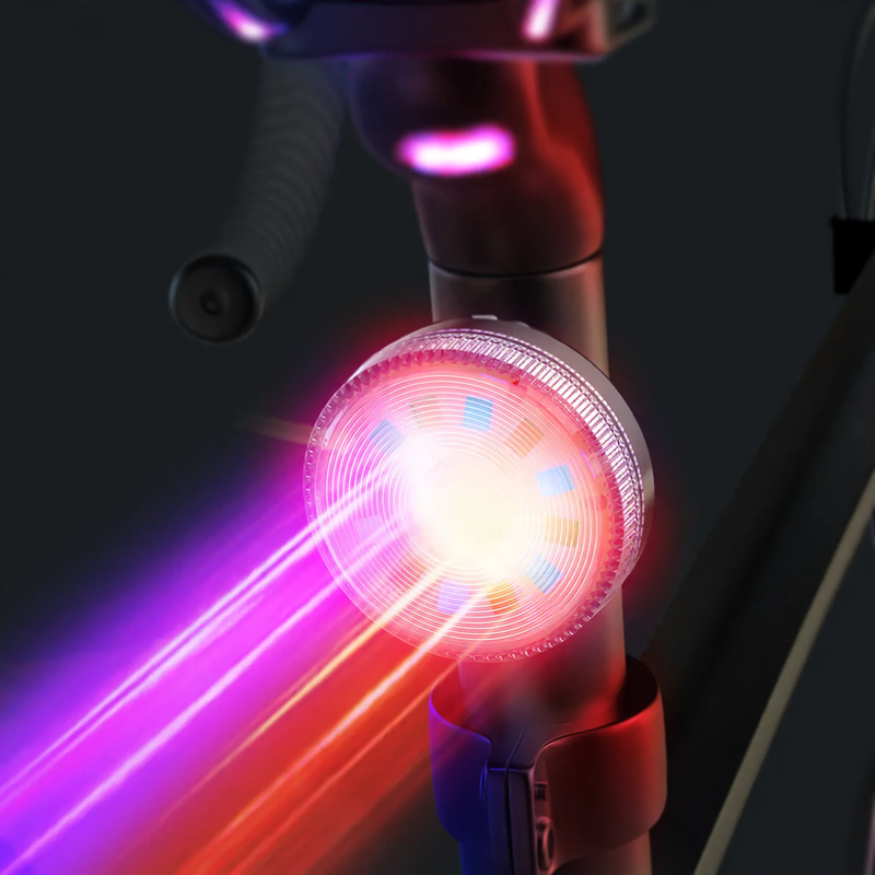 Bicycle lighting, front and rear lights, night ride