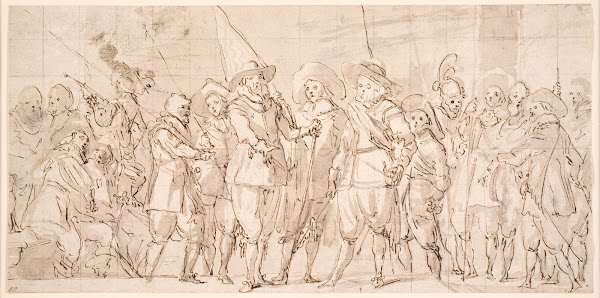 Officers and other civic guardsmen of the IIIrd District of Amsterdam under the