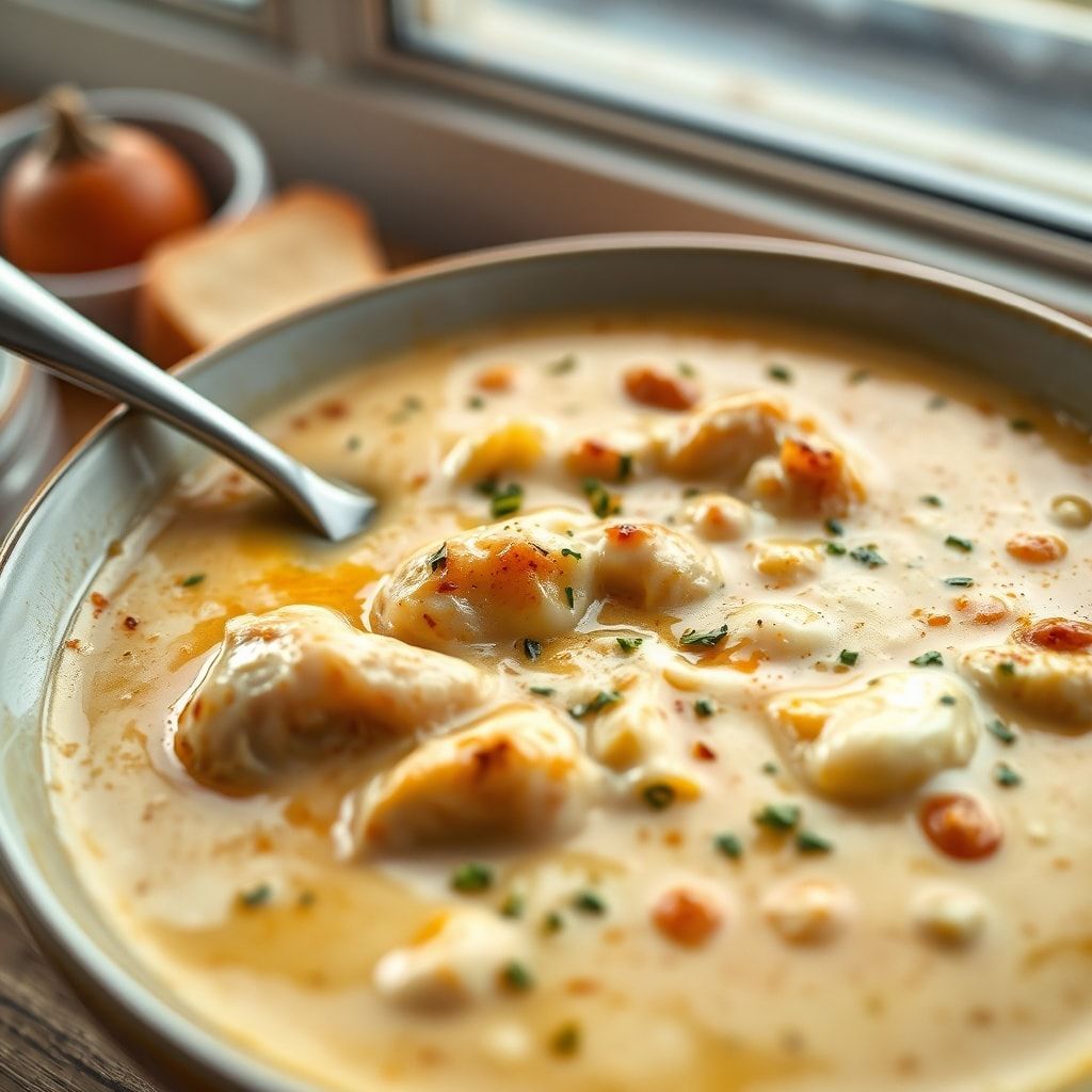Creamy Chicken Parmesan Soup Recipe for Easy Dinner in 40 Minutes