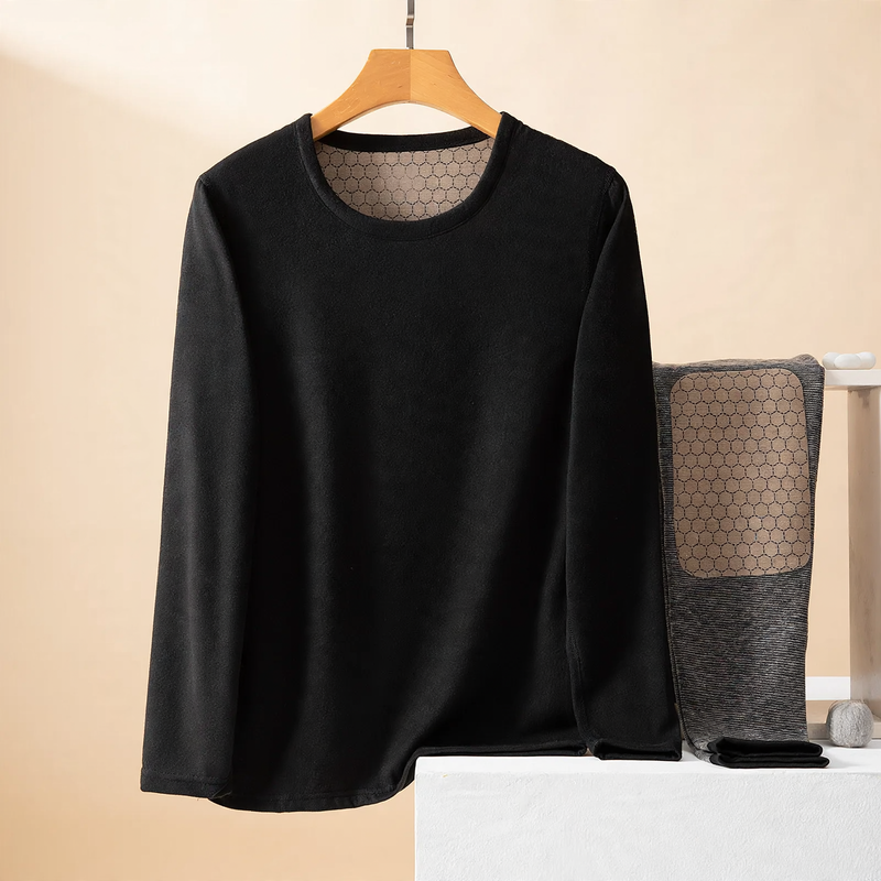 Thermal underwear set with cashmere and silk accents