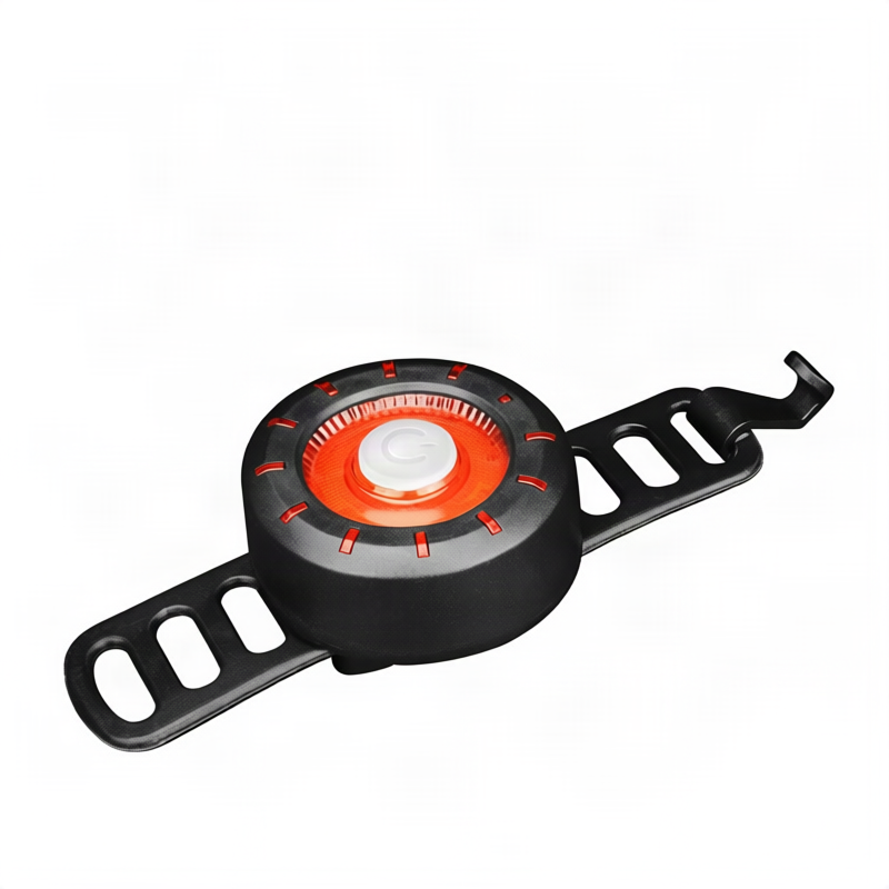 Round bicycle taillight with USB charging