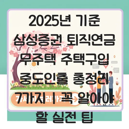 삼성증권 퇴직연금 무주택 주택구입 중도인출 하는 법 대표 이미지