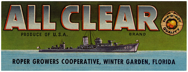 All Clear Brand Citrus Label 1930 1950