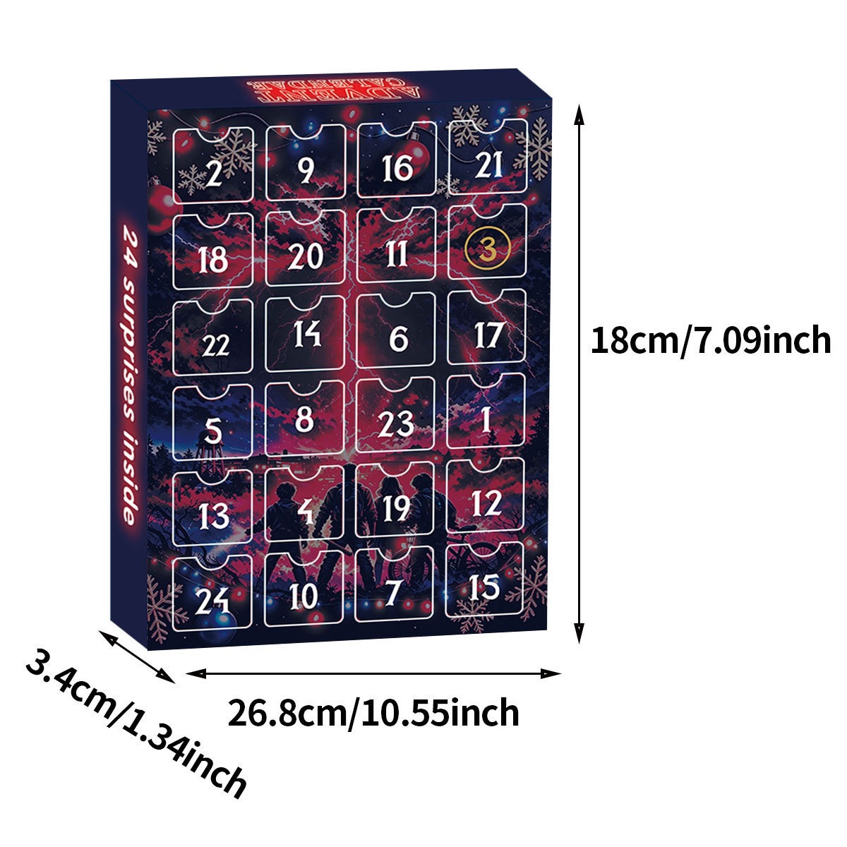 Christmas Countdown Calendar with 24 Acrylic Ornaments