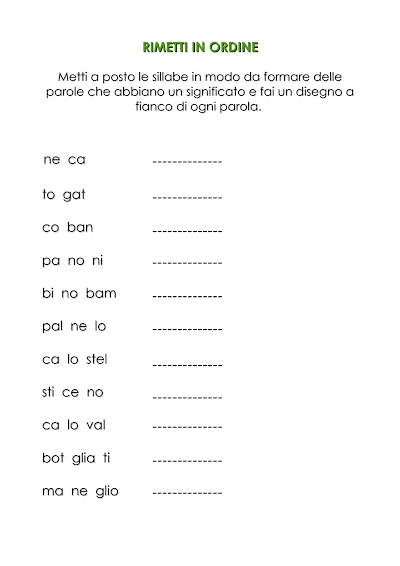 Anteprima della prima pagina: Riordina le parole
