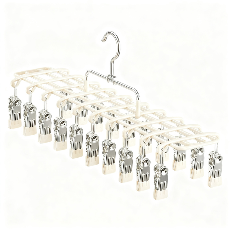 Stainless Steel Clothes Rack with Multiple Clips