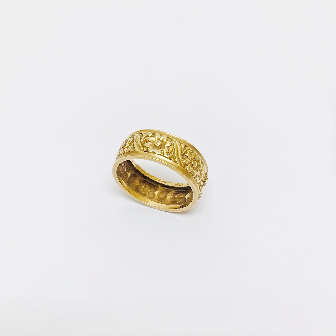 14K Gold Vintage Repoussé Floral Ring