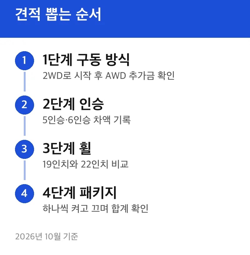 견적 뽑는 순서