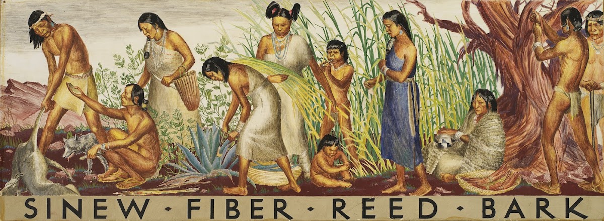 Sinew Fiber Reed Bark mural study ca 1933 1943