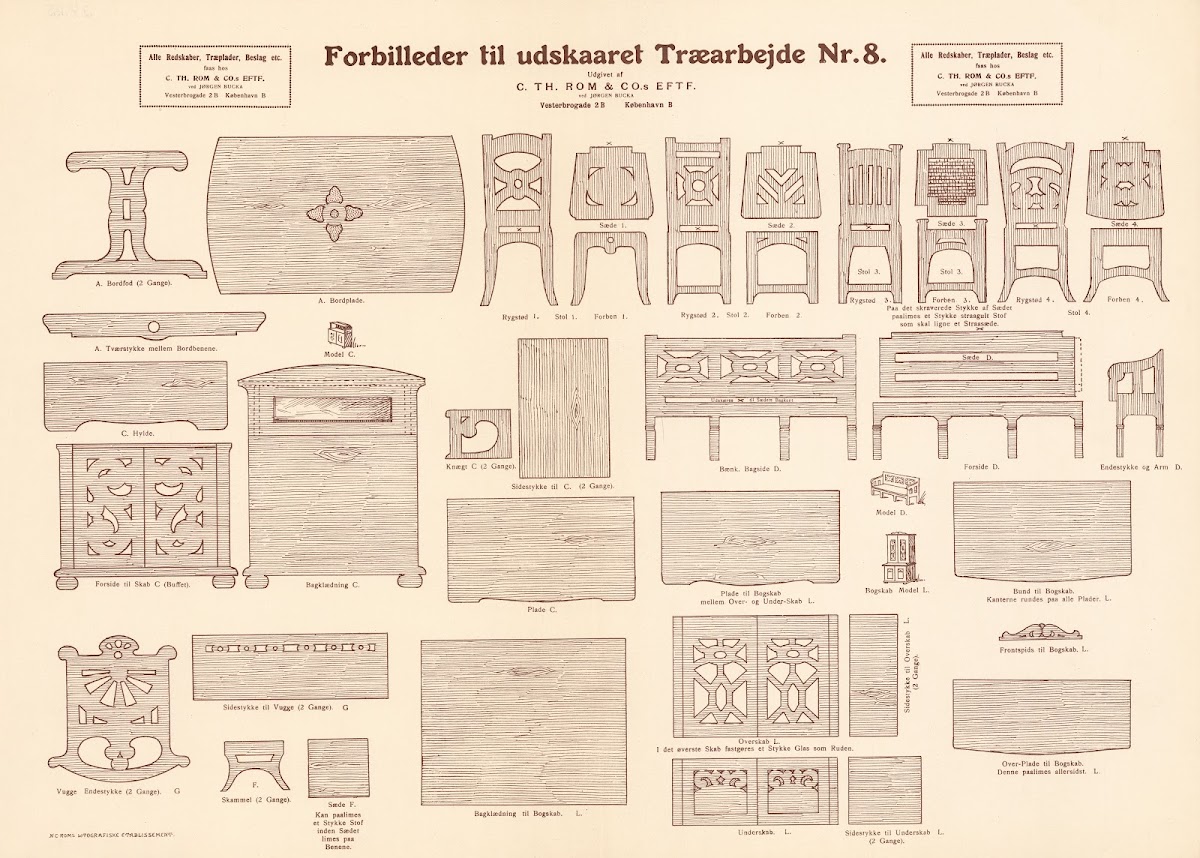 Models for carved woodwork Pl08 1933