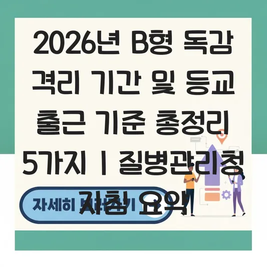B형 독감 격리 기간 및 등교 출근 기준 질병관리청 지침 정리 대표 이미지