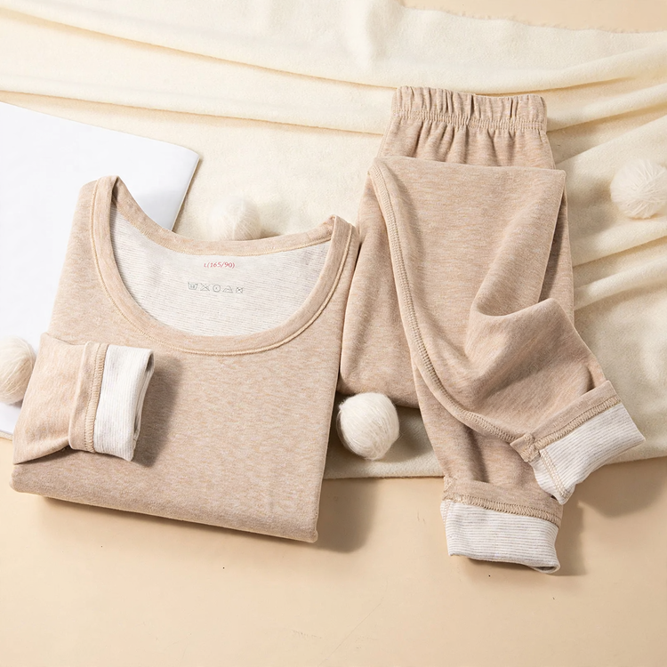 Padded Thermal Underwear Set, Crew Neck