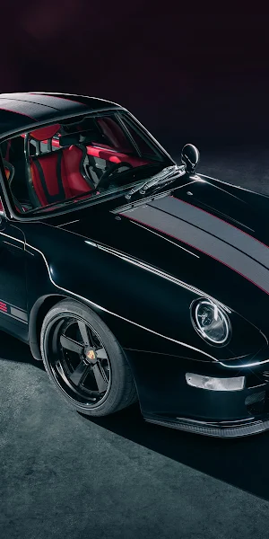 Porsche, Restomod, 911, Black, Car 4K Wallpaper Background