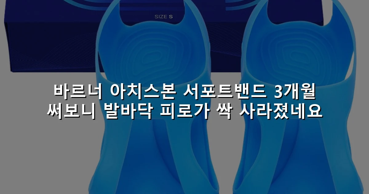 바르너 아치스본 서포트밴드 3개월 써보니 발바닥 피로가 싹 사라졌네요