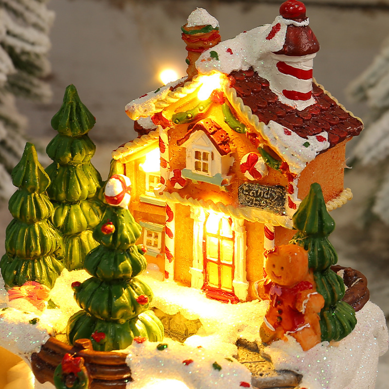 Illuminated music house decor with night light function
