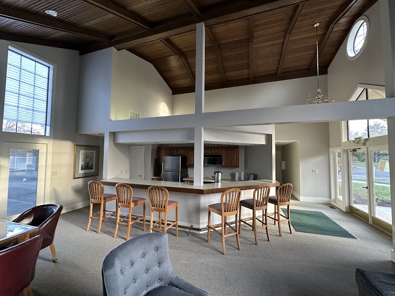 Yardley Court clubhouse bar area after wallpaper removal and repaint, Indianapolis