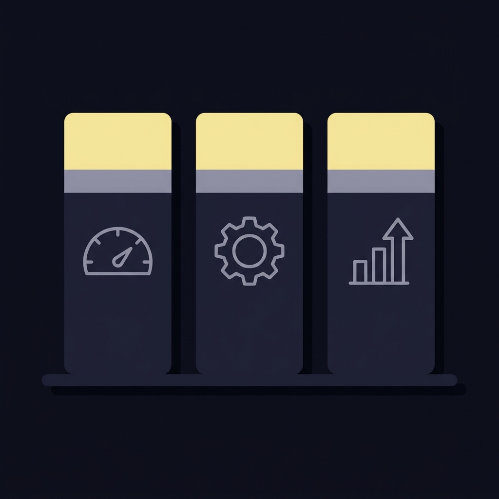 Minimalist 2D vector of three vertical pillars in Funded Plays color palette on dark background representing a framework for nascar expert picks