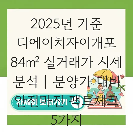 디에이치자이개포 전용 84㎡ 실거래가 시세와 분양가 대비 안전마진 수익성 분석 대표 이미지